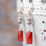 Red Chandelier Crystal Earrings