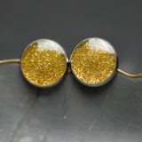 Gold Glitter Stud Earrings