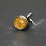 Gold Glitter Stud Earrings
