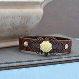 Leather Narrow Cuff Bracelet