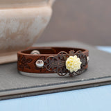 Leather Narrow Cuff Bracelet