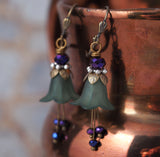 Green Day Lily Flower Earrings