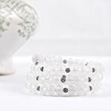 White Beaded Coil Bracelet