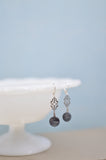 Mother of Pearl and Silver Filigree Earrings