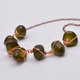 Free Form Green Glass Nugget Necklace