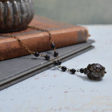 Dragon's Vein Agate and Black Onyx Y Necklace