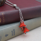 Red Bell Flower Double Necklace