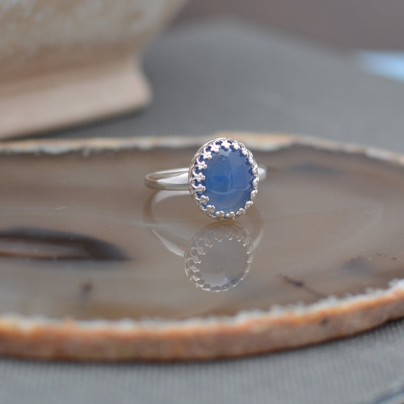 Sterling Silver Blue Agate Ring