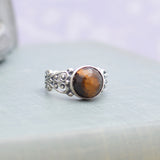Sterling Silver Faceted Tiger's Eye Ring
