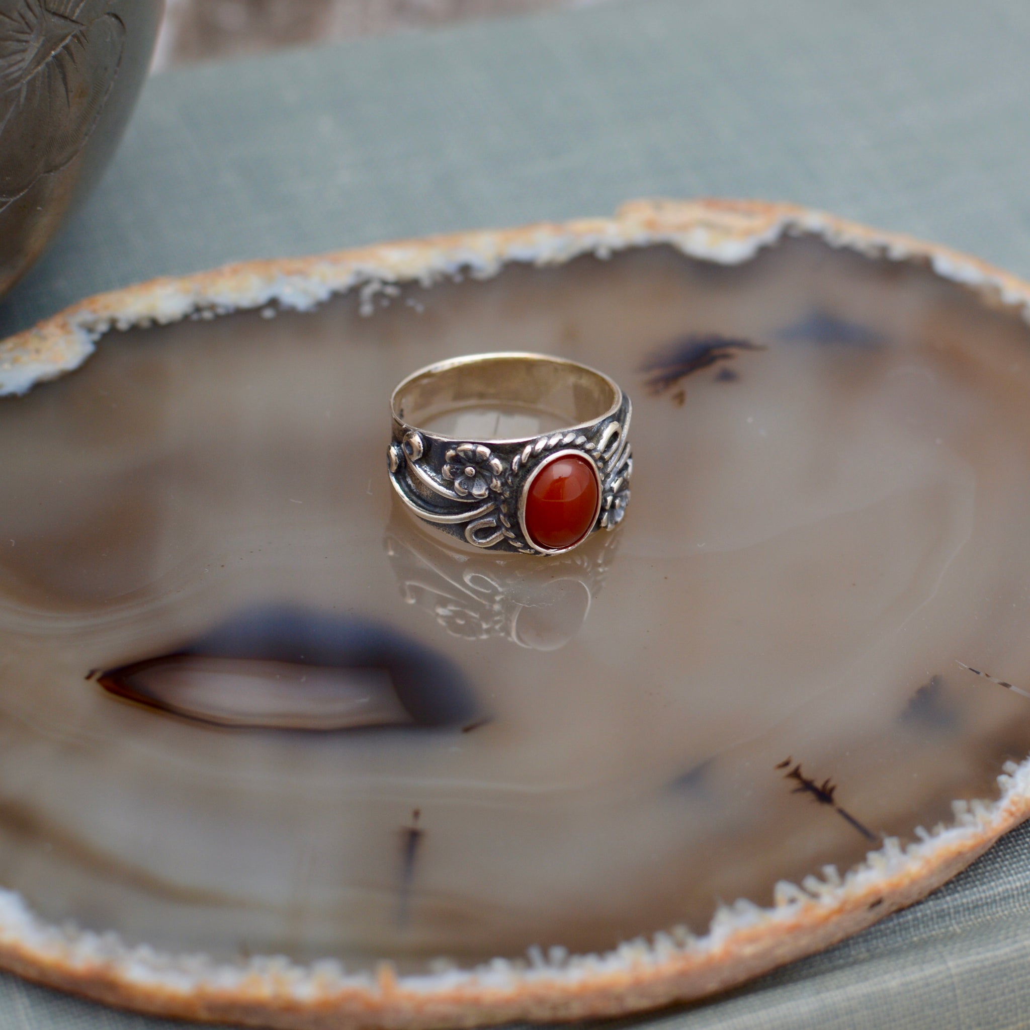 SILVER925 CARNELIAN INLAY RING/シルバー/リング SILVER925 CARNELIAN INLAY RING/シルバー/リング