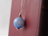 Banded Agate Sterling Silver Pendant Necklace