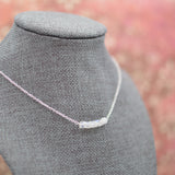 Rainbow Moonstone Sterling Silver Bar Necklace