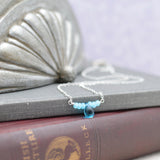 Aquamarine Tiny Teardrop Bar Necklace