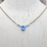 Light Blue Teardrop Bar Necklace
