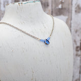 Light Blue Teardrop Bar Necklace