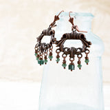 Antiqued Copper Chandelier Earrings