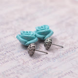 Turquoise Rose Earrings