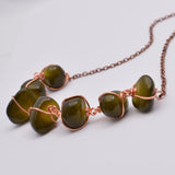 Free Form Green Glass Nugget Necklace